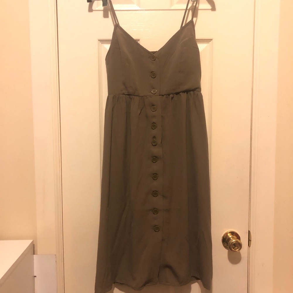 Forever 21 - Green Button-down Midi Dress